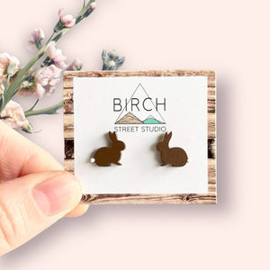 Bunny - Wooden Stud Earrings | Birch Street Studio