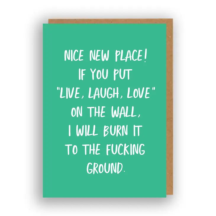 Live Laugh Burn - Greeting Card | The Sweary Card Co.