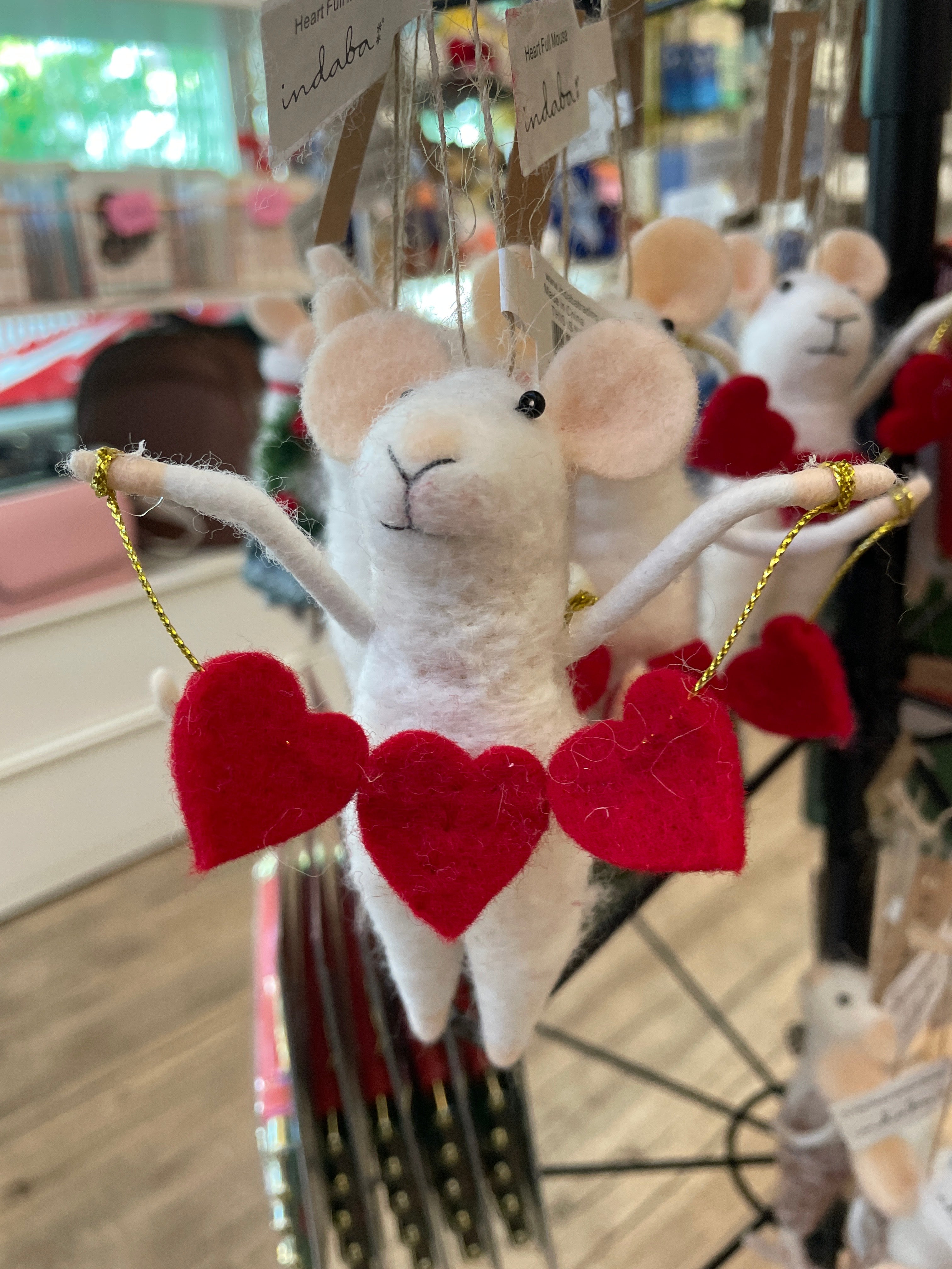 Heart Full - Felted Mouse Ornament | Indaba