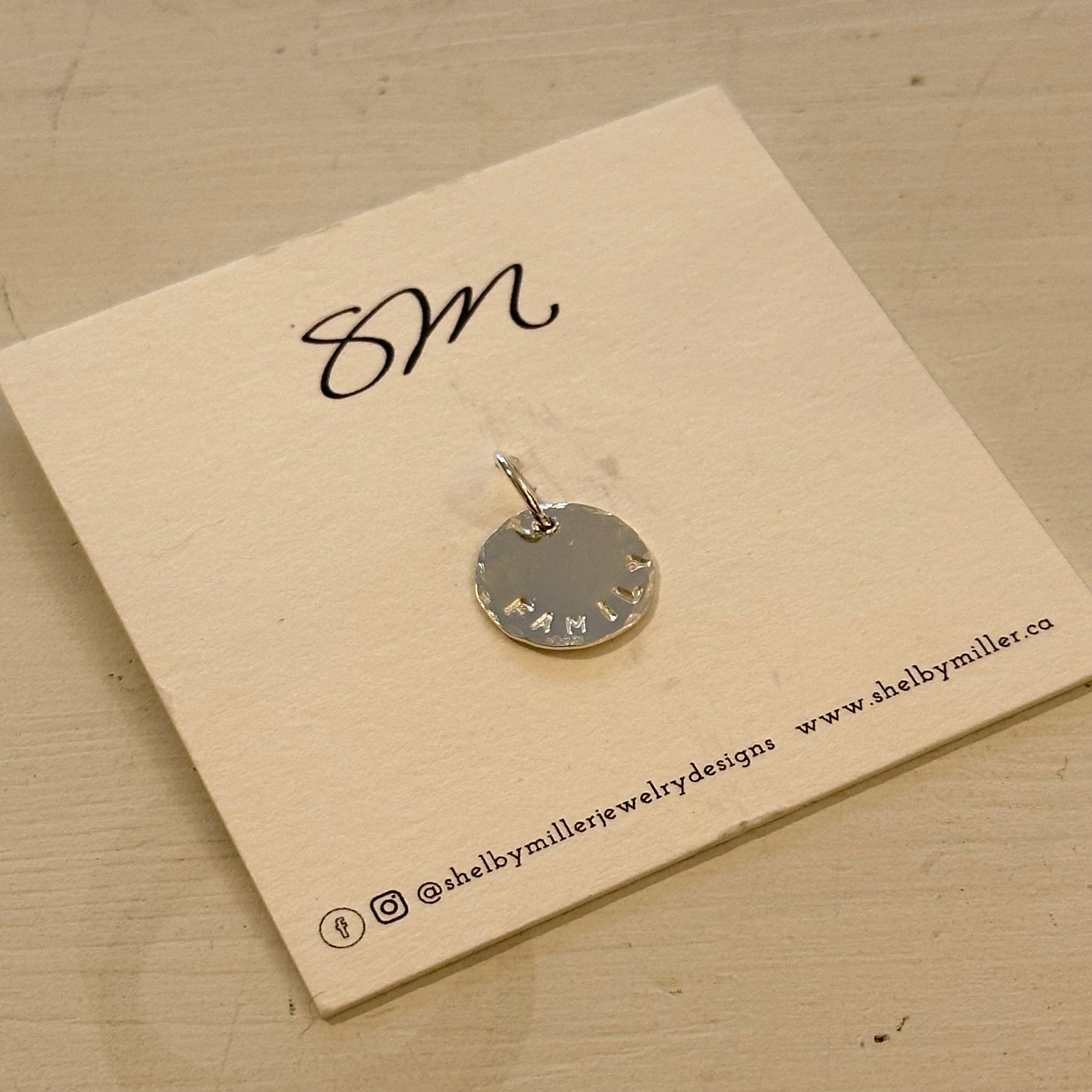 Seykoya - Medium Sterling Silver Hand-Stamped Pendants | Shelby Miller Jewelry Designs