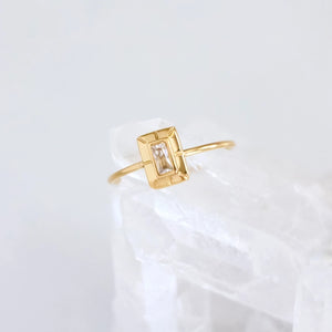 CZ Art Deco Ring | Mesa Blue
