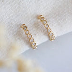 CZ Geometric Hoop Earrings | Mesa Blue