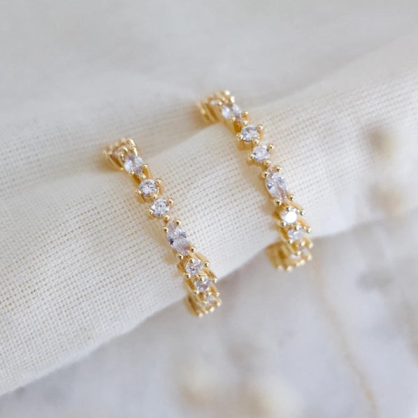 CZ Pave Hoop Earrings | Mesa Blue