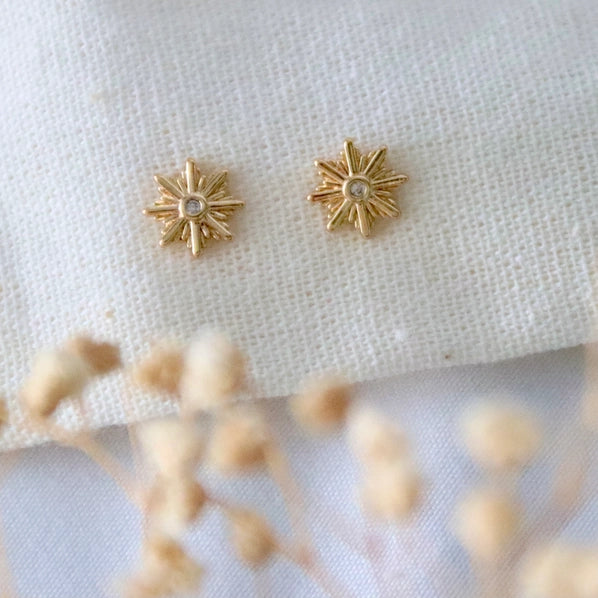 CZ Pave Starburst Earrings | Mesa Blue
