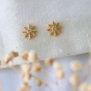 CZ Pave Starburst Earrings | Mesa Blue