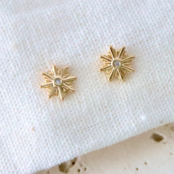 CZ Pave Starburst Earrings | Mesa Blue