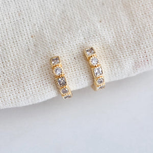 CZ Geometric Hoop Earrings | Mesa Blue