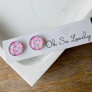 Cake Sprinkles | Glass Stud Earrings
