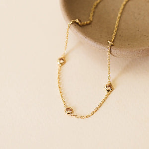 Champagne Gemstone Necklace - 18K Gold Plated | JaxKelly