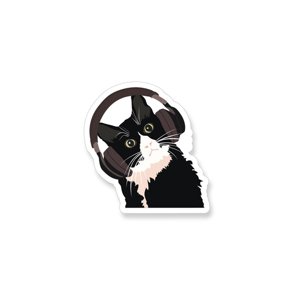 Cat Wearing Headphones | Sticker