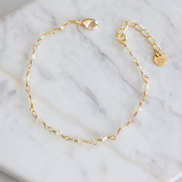 Champagne CZ - Beaded Bracelet | Mesa Blue