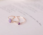 Charoite & Opal - Duo Stone Stacking Ring | Mineral and Matter