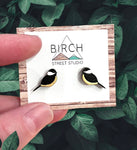 Chickadee - Wooden Stud Earrings | Birch Street Studio