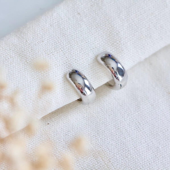 Silver Chubby Hoop Earrings | Mesa Blue
