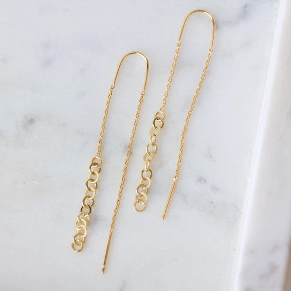 Circle Chain - Threader Earrings | Mesa Blue