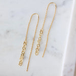 Circle Chain - Threader Earrings | Mesa Blue