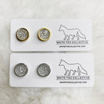 Clear - Faux Druzy Studs | White Fox Collective
