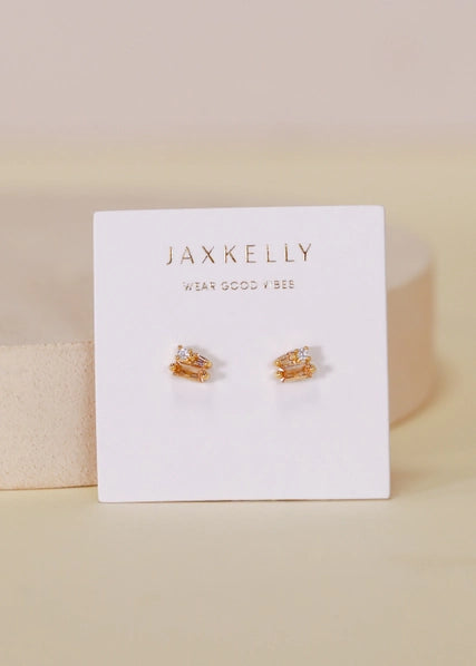 Champagne Baguette Cluster | Stud Earrings