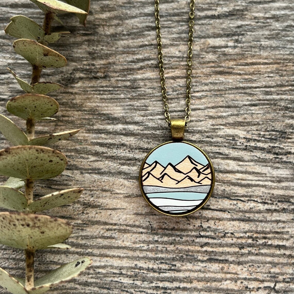 Coastal Mountains - Wooden Necklace | Birch Street Studio