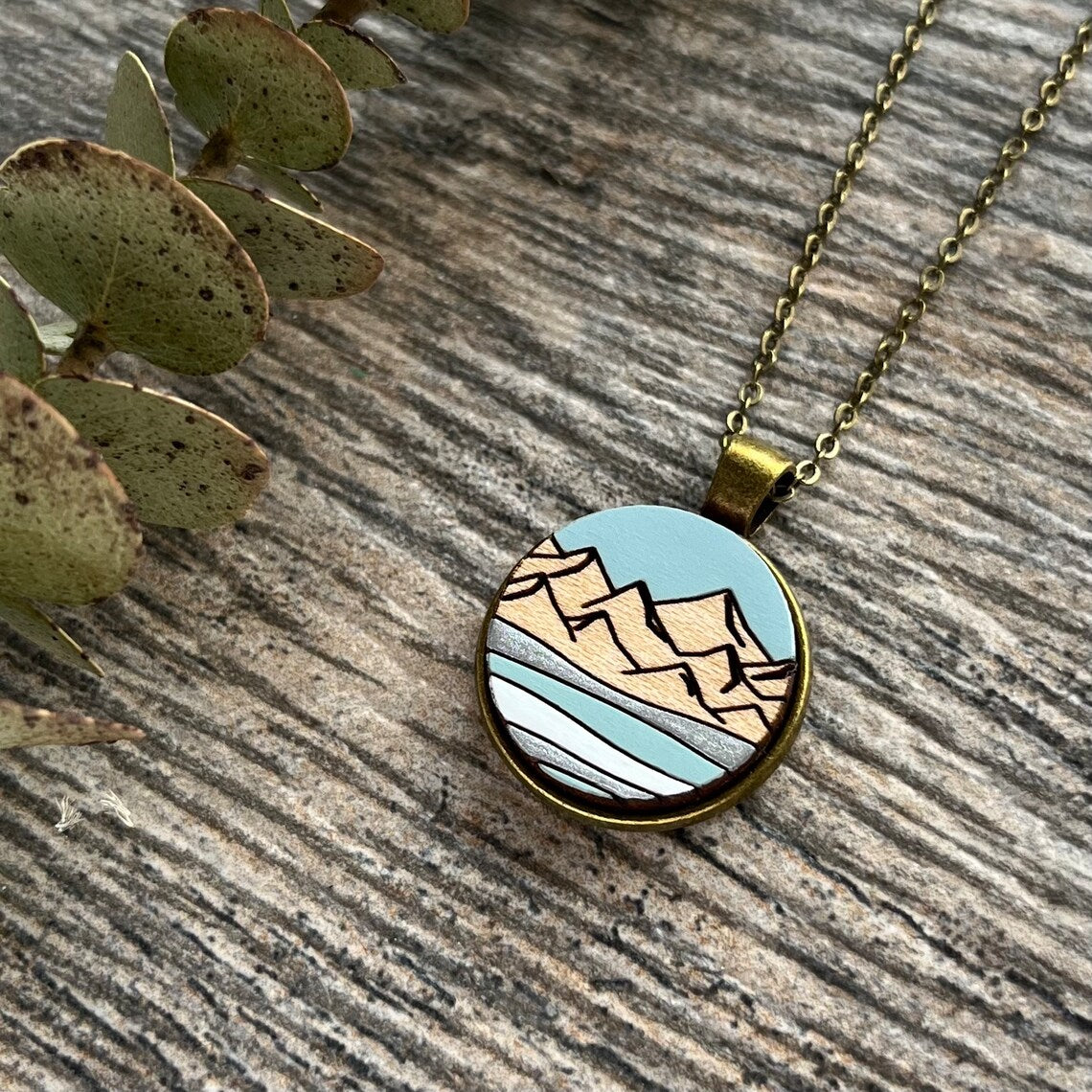 Coastal Mountains - Wooden Necklace | Birch Street Studio