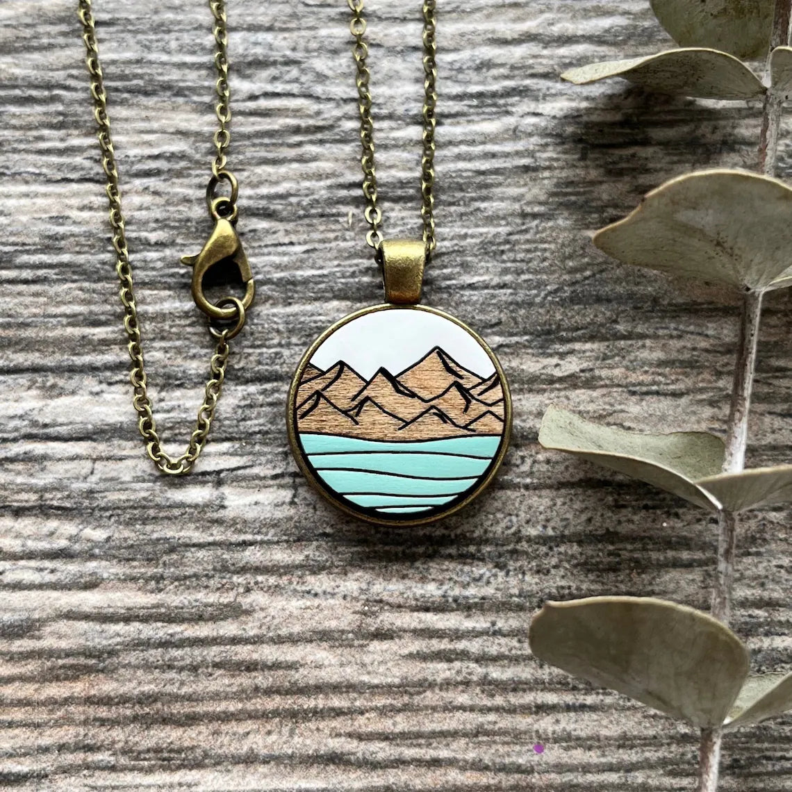 Coastal Mountains - Wooden Necklace | Birch Street Studio