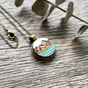 Coastal Mountains - Wooden Necklace | Birch Street Studio