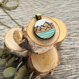 Coastal Mountains - Wooden Necklace | Birch Street Studio