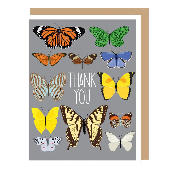 Colourful Butterflies - Thank You Card | Apartment 2 Cards