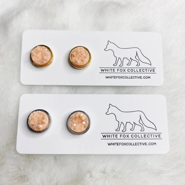 Creamsicle - Faux Druzy Studs | White Fox Collective