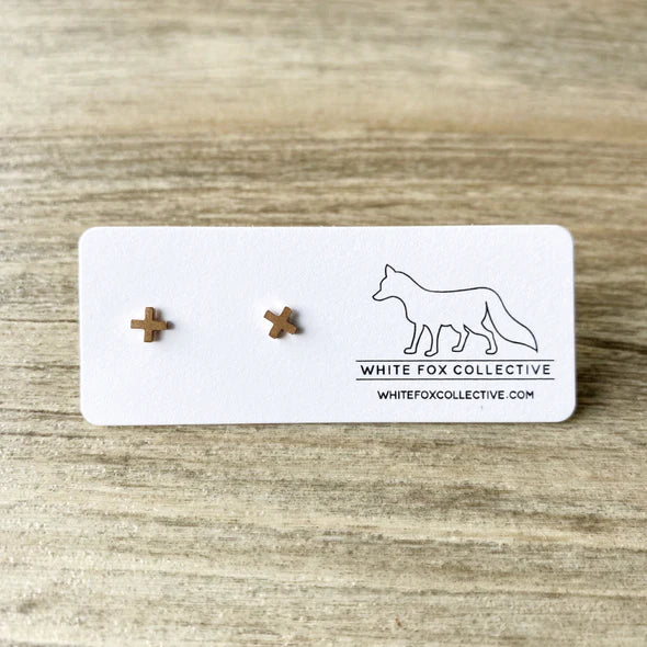 Tiny Cross Earrings | White Fox Collective
