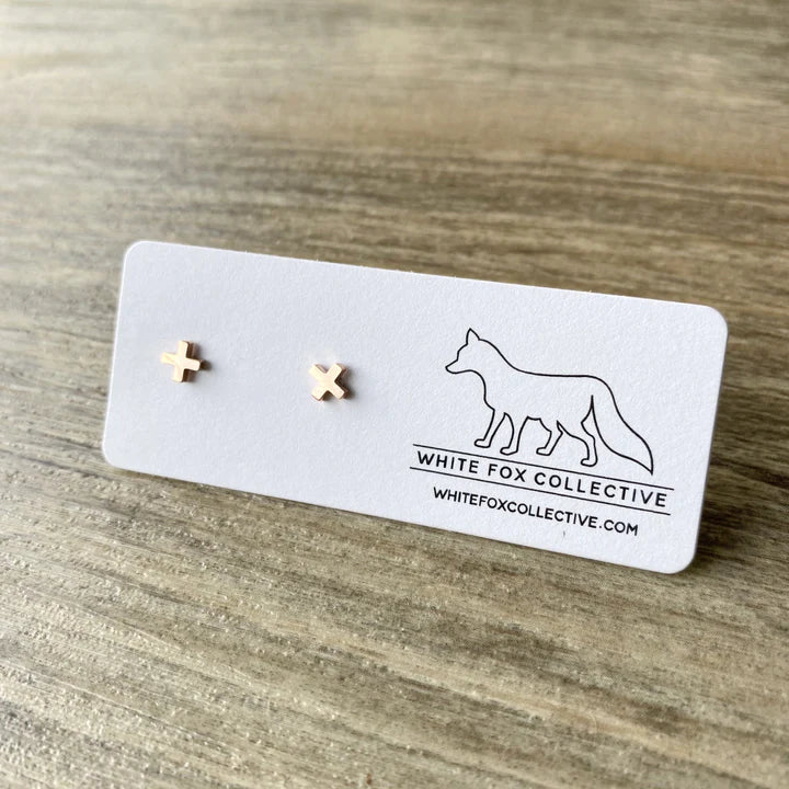 Tiny Cross Earrings | White Fox Collective