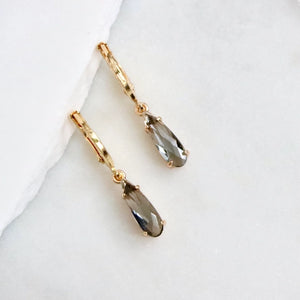 Crystal Teardrop - Huggie Earrings | Mesa Blue