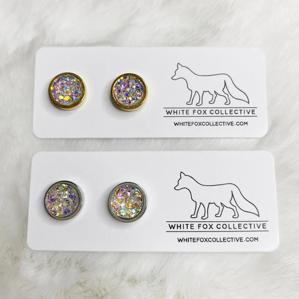 Crystal - Faux Druzy Studs | White Fox Collective