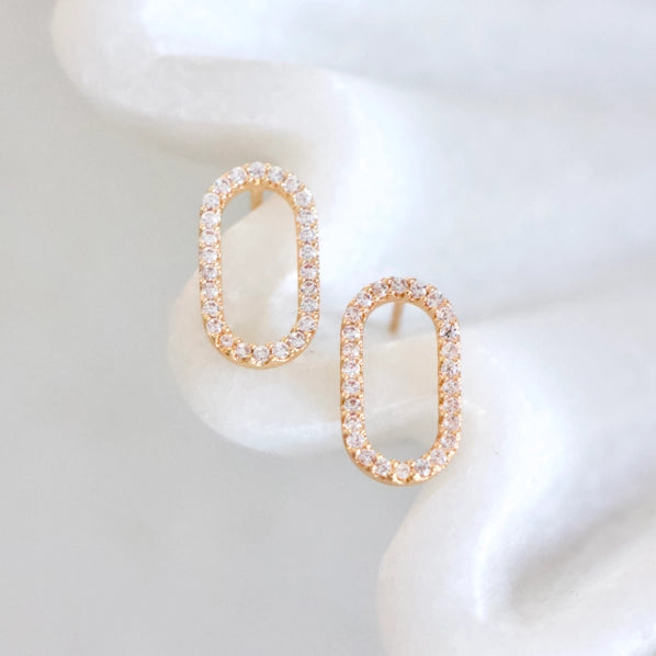 Cz Oval Stud | Earrings