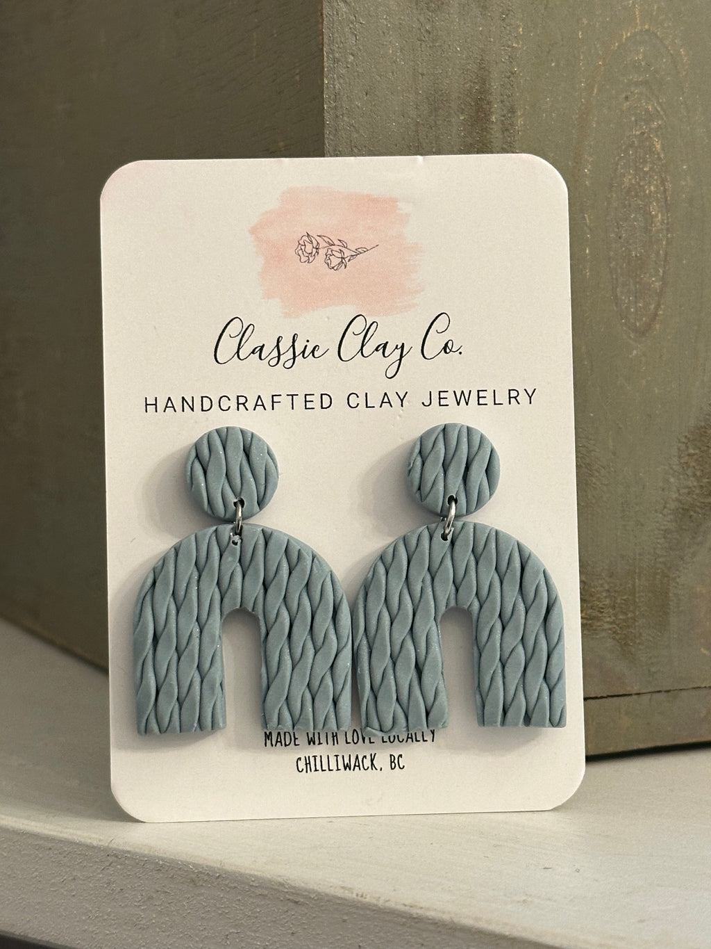 Cable Knit Arches - Clay Dangle Earrings | Classic Clay Co.