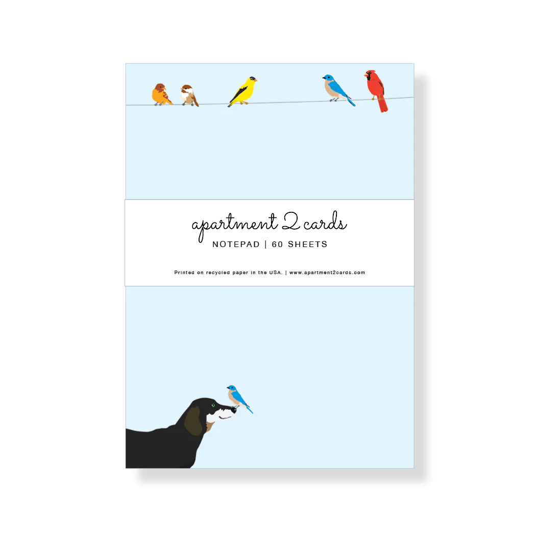 Dachshund with Birds on a Wire Notepad | Apartment 2