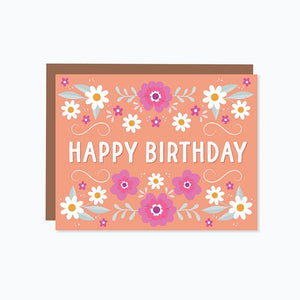 Coral Daisy Daydreams - Birthday Card | Paper Hearts