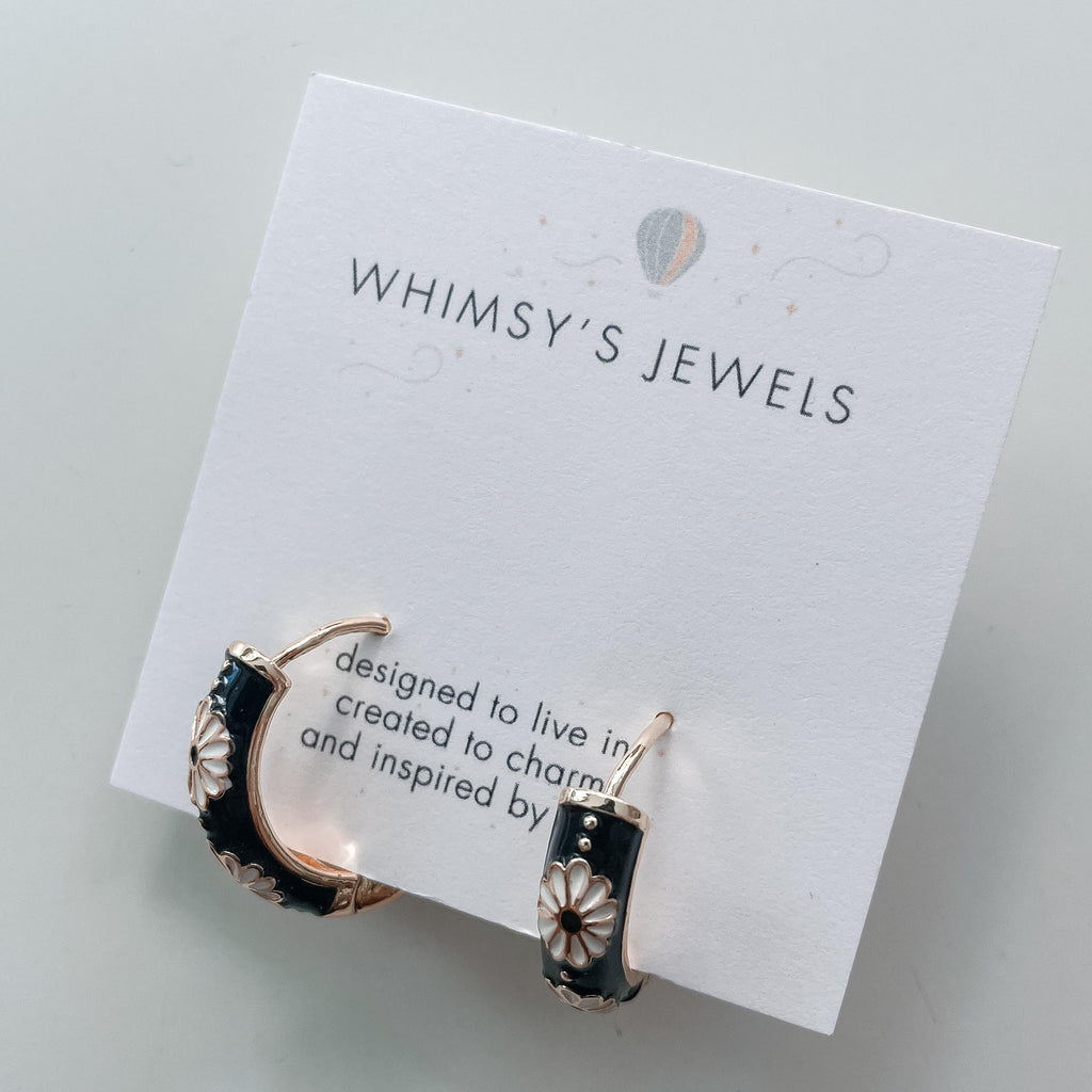 Daisy Enamel Hoop Earrings