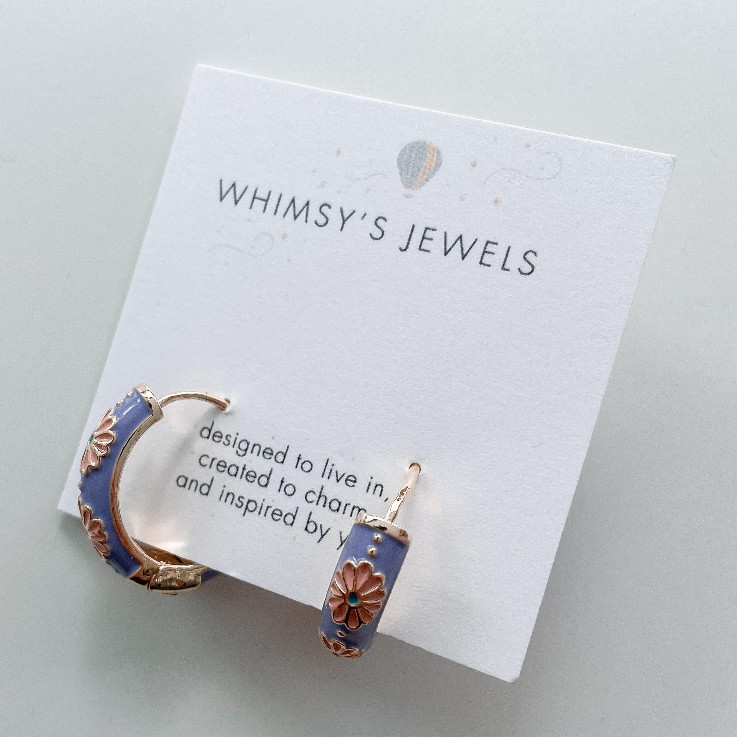 Daisy Enamel Hoop Earrings
