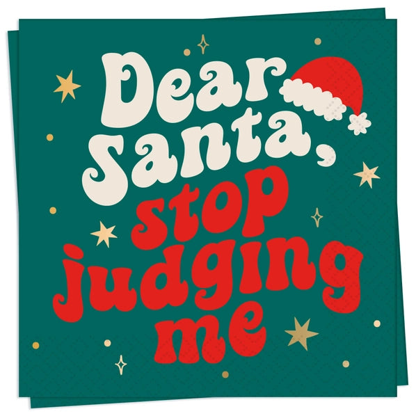 Dear Santa, Stop Judging Me | Cocktail Napkins