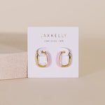 Petal Pink Enamel Dipped | Gold Hoop Earrings