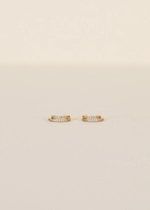 Champagne Pavé Double Hoop - Gold Earrings | JaxKelly