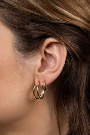 Illusion Double Hoop - Gold Earrings | JaxKelly