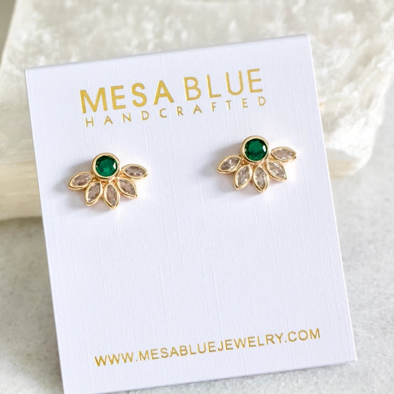 Emerald Flower - Stud Earrings | Mesa Blue