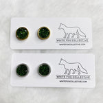 Emerald Green - Faux Druzy Studs | White Fox Collective