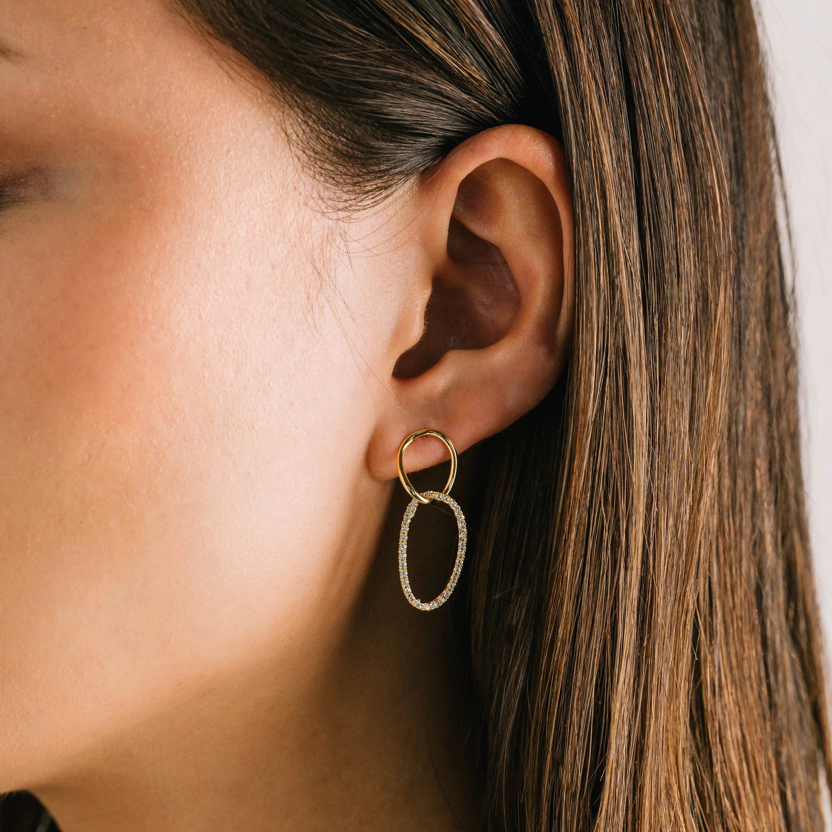 Encore Pave Small Linked Hoop Earrings | Lover's Tempo