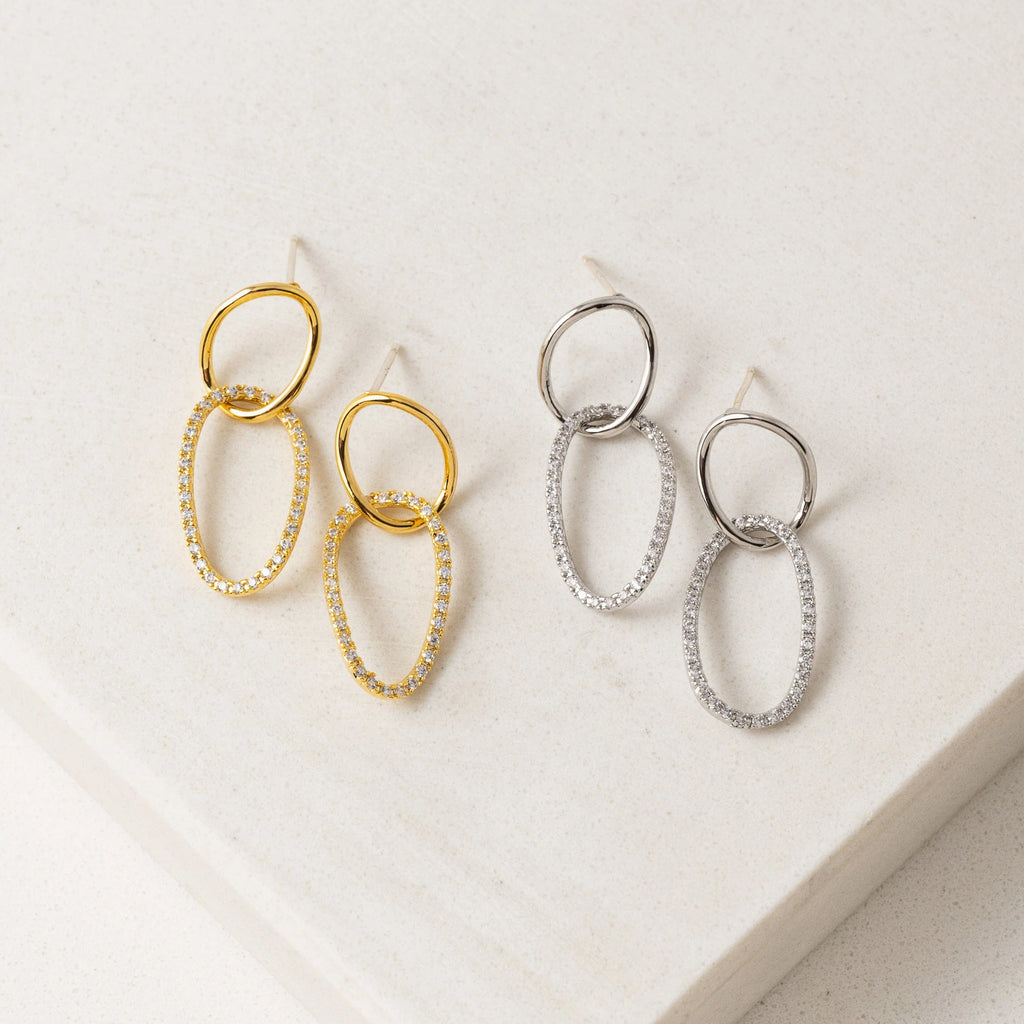 Encore Pave Small Linked Hoop Earrings | Lover's Tempo