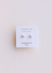 Amazonite - Gold Mini Energy Gem Stud Earrings | JaxKelly