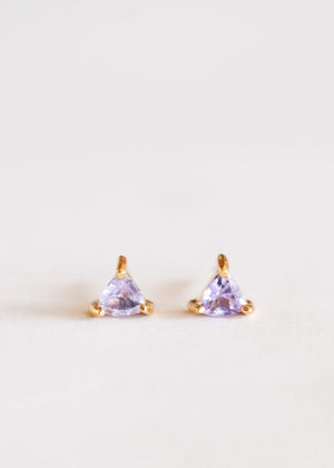 Amethyst - Gold Mini Energy Gem Stud Earrings | JaxKelly