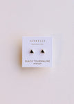 Black Tourmaline | Gold Mini Energy Gem Stud Earrings